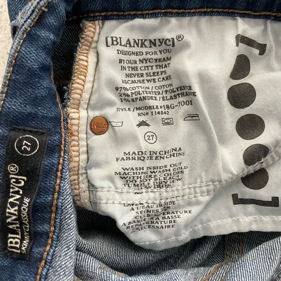 Blank NYC Women’s Dark Blue Straight Jeans - Picture 3 of 10